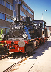 89 6009 (Preußische T3) zum Tag der offenen Tür im AW Chemnitz, Juni 1994