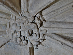 dorchester abbey church, oxon green dragon boss detail of mid c14 sedilia c.1340(82)