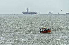 Fishing boat Lady Francis and USS Theodore Roosevelt