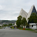 Norway, Arctic Cathedral and Tromsøbrua in the City of Tromsø
