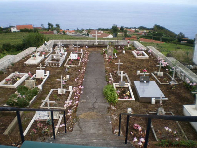 Cemetery with a view to the ocean.