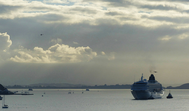 Asuka II arriving at Auckland (1) - 20 February 2015