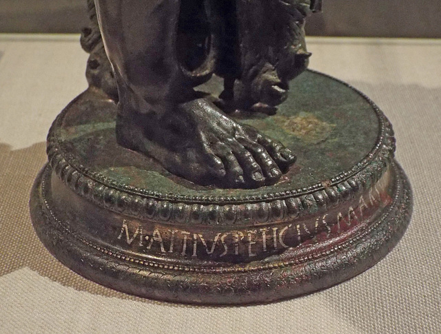 Detail of the Bronze Statuette of the Weary Herakles in the Metropolitan Museum of Art, July 2016