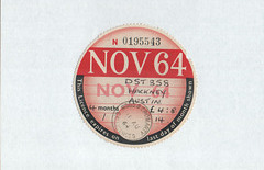 Tax disc for Duncan MacLennan's bus (DST 358)