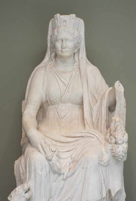 Detail of a Portrait of a Woman as Cybele in the Getty Villa, June 2016