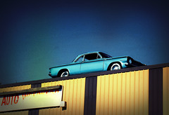 Corvair on a building