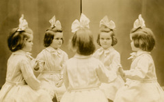 A Little Girl with a Big Bow—Mirror Photo