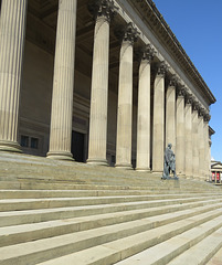 st george's hall with disraeli statue, liverpool