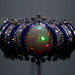 Bracelet courant marin - Opale , saphirs , lapis-lazuli , diamants , or blanc .
