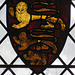 dorchester abbey church, oxon c14 royal arms now in nave glass,(112)
