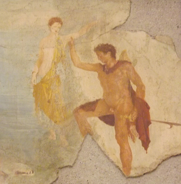 Detail of a Wall Painting of Perseus and Andromeda from Herculaneum in the Naples Archaeological Museum, July 2012