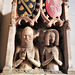 bakewell  church, derbs (52)alabaster wall memorial of sir geoffrey foljambe +1380, his wife in a nebule headdress