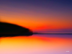 ... island in the sunset glow...