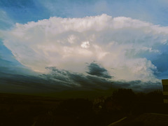 Typical 'anvil' shaped thunder cloud and storm approaching.