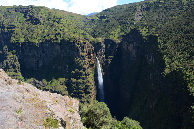 Ethiopia, Simien Mountains, Jinbar Waterfall