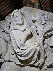 dorchester abbey church, oxon monks on a big c14 corbel attached to the nave arcade, presumed to be a statue base, (119)