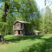 Finland, Wooden two-story Shed at Turkansaari Open Air Museum