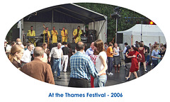Yellow band & dancers at the Thames Festival 17 9 2006