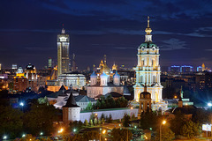Vue nocturne du Monastère Novospassky, Moscou