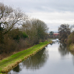 Looking towards Barton Turn from Bridge 37 on the Trent and Mersey Canal