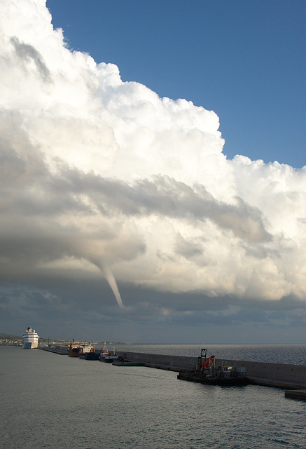 Waterspout Off of Civitavecchia Harbor