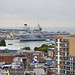 Queen Elizabeth the new aircraft carrier enters Portsmouth Harbour for the first time