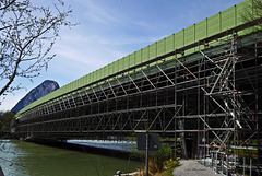 Autobahnbrücke - die grüne Brücke über den grünen Inn (3x PiP)