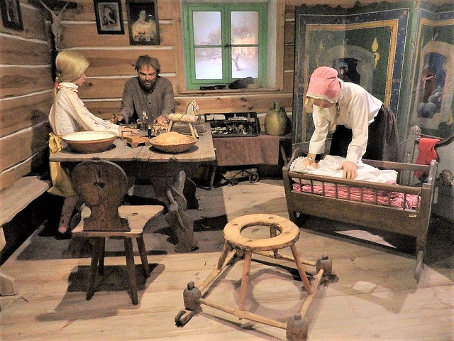 El etnografia ekspozicio en la Muzeo de la Regiono Prácheň (Suda Bohemio)