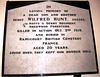 Memorial to Sergt. Wilfred Hunt, Saint James Church, Riddings, Derbyshire