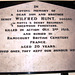 Memorial to Sergt. Wilfred Hunt, Saint James Church, Riddings, Derbyshire