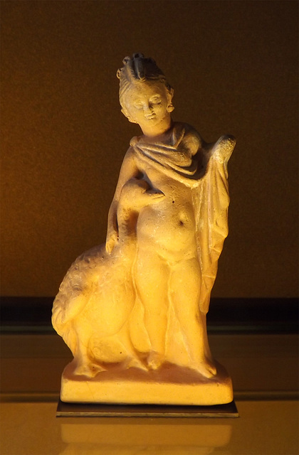 Child Wearing a Cloak Playing with a Swan Terracotta Figurine in the Louvre, June 2013