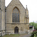 dorchester abbey church, oxon west end of the late c14 south aisle used by the parish. buttress mid c13 reused, window re-opened and given tracery by scott in the 1860s(3)