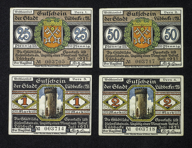 Group 010 A - Notgeld collage C1918 - 1920s