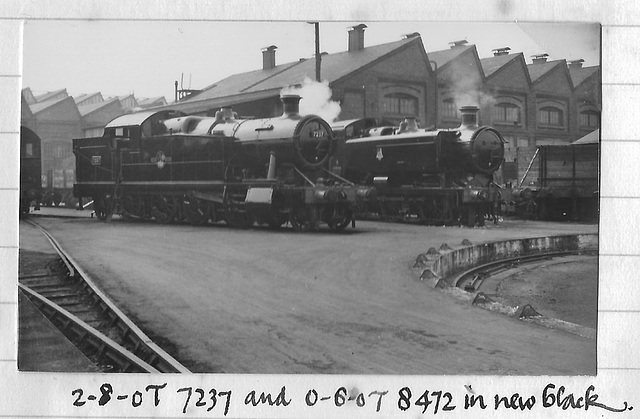 Alan Newman's photo of GWR 7237 & 8472 at Swindon - 1.4.1957