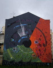 Warping mural.