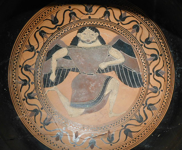 Detail of a Kylix- Siana Cup Attributed to the C Painter in the Metropolitan Museum of Art, March 2018