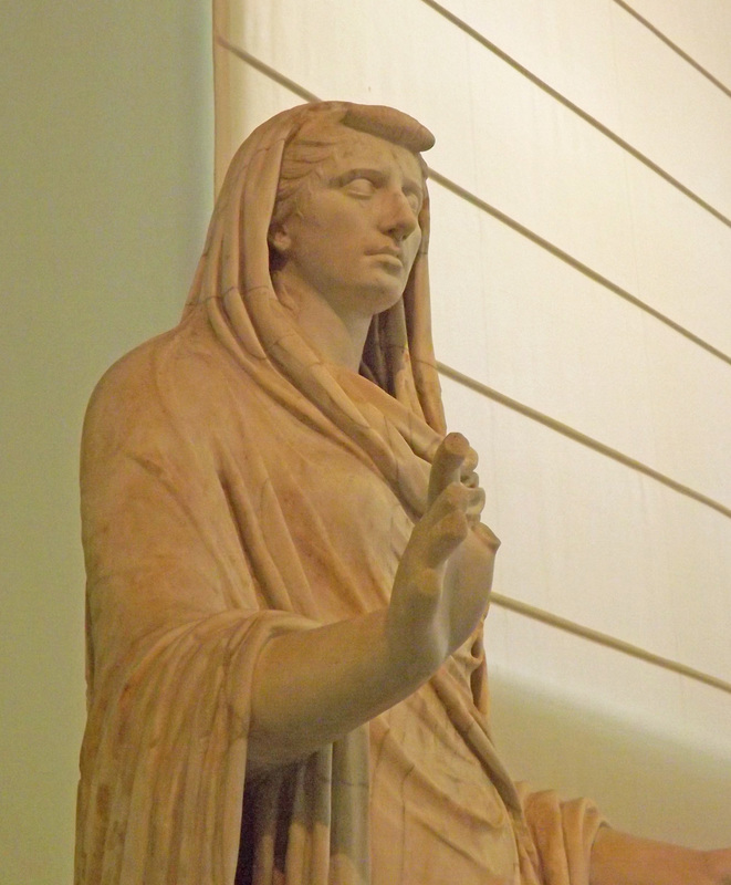 Detail of The So-Called Sybil, Portrait Statue of Octavia the Younger in the Naples Archaeological Museum, July 2012