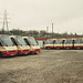 Rossendale Transport MCW Metroriders at the Rochdale yard – 16 Apr 1995 (261-01)