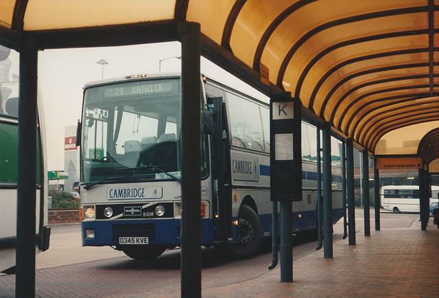 Cambridge Coach Services D345 KVE at Heathrow - 2 Dec 1990