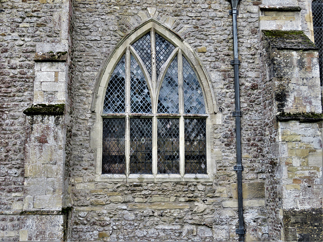 early c17 window in the blocking wall of the curtailed north transept, dorchester abbey church, oxon (26)