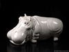 White Hippo, Spardose, Porzellan, glasiert, 2017