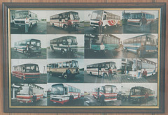 Display of coach photos at Hotel Mosfell, Hella, Iceland - 22 July 2002 (490-28)  (Photo 3 in a set of 5)