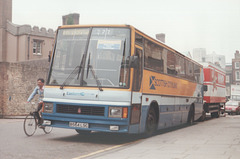 Eastern Scottish B564 LSC (Scottish Citylink livery) in Cambridge - 8 Sep 1989 (also see PiP inserted photo)
