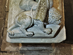 lively lion at the feet of the late c13 knight , dorchester  abbey church, oxon (30)