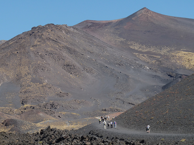 Walkers on Mount Etna