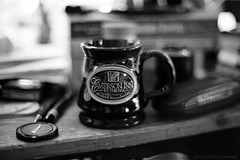 Tea Cup on Messy Desk- Nikon F4 - Nikkor-S·C 55mm F/1.2 - TMAX 400