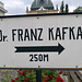 Prague 2019 – Olšany Cemetery – Sign for the grave of Franz Kafka