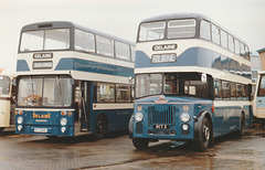 Delaine Coaches 72 (ACT 540L) and 50 (RCT 3) at the Cambus garage open day in Cambridge – 17 Sep 1989 (102-8)