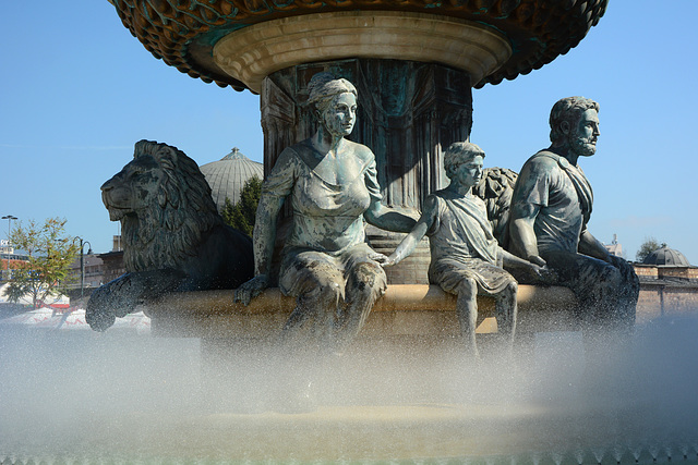 North Macedonia, Skopje, Lower Sculptural Group of the Fountain of the Monument "Philip II of Macedonia"