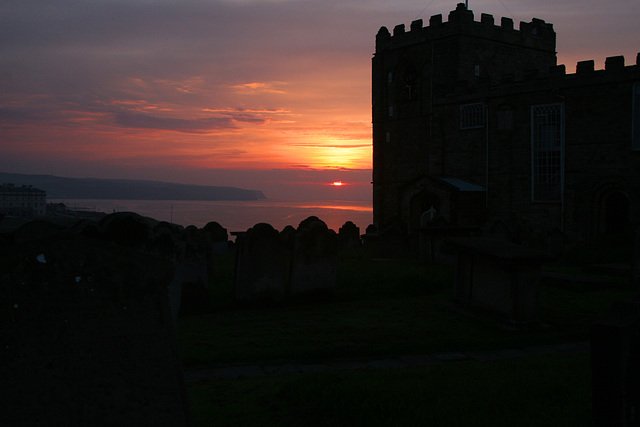 Sunset from St.Mary`s Church Whitby 20th June 2012